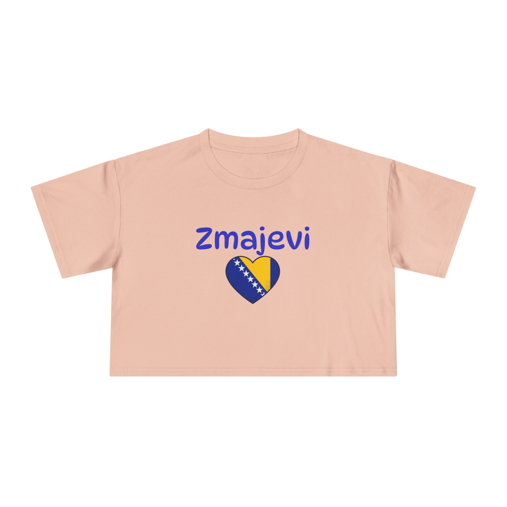 Zmajevi Heart Crop Tee – Bosnia Flag Love Women's Crop Top