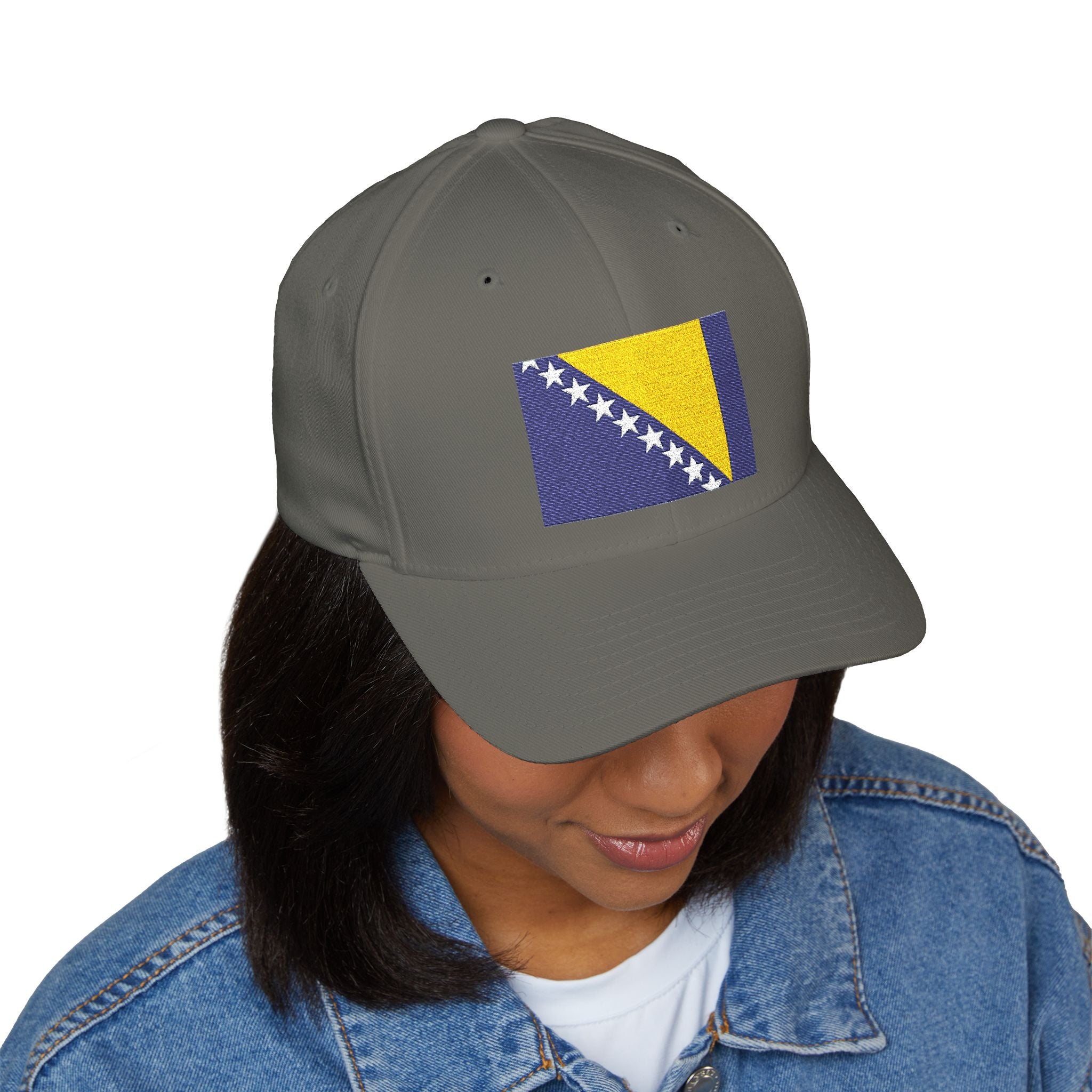 Bosnia Flag Embroidered Cap — Balkan Haus Closed‑Back Baseball Hat