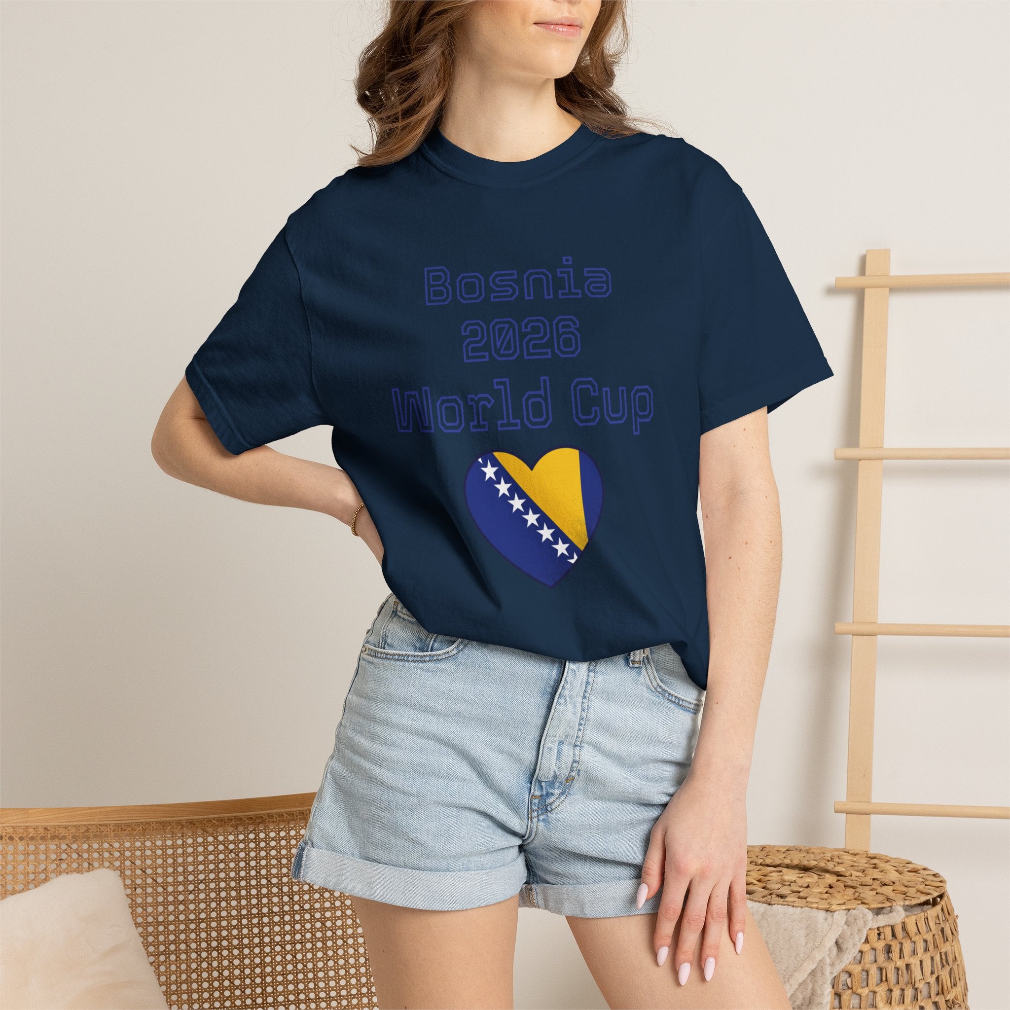 Bosnia 2026 World Cup T-Shirt — Heart Flag Soccer Fan Tee