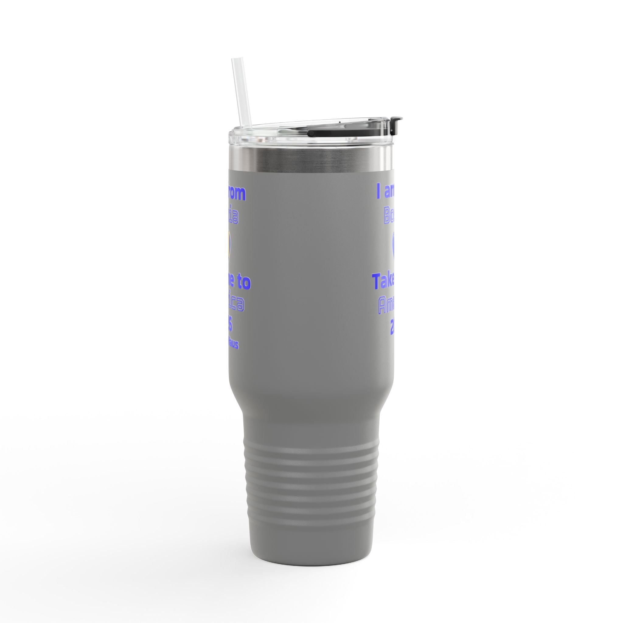 Bosnia World Cup 40oz Insulated Travel Mug - Soccer Fan Tumbler