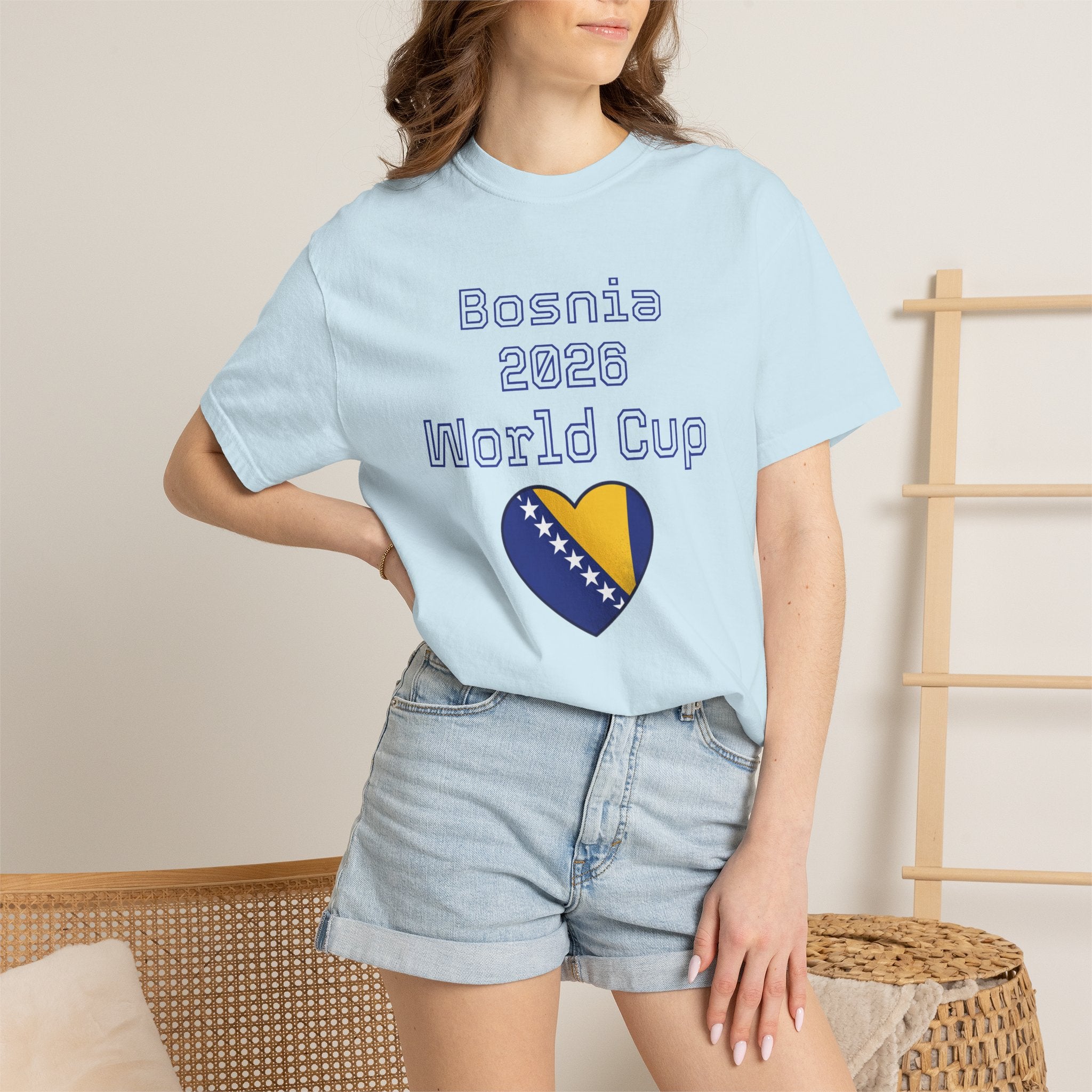 Bosnia 2026 World Cup T-Shirt — Heart Flag Soccer Fan Tee