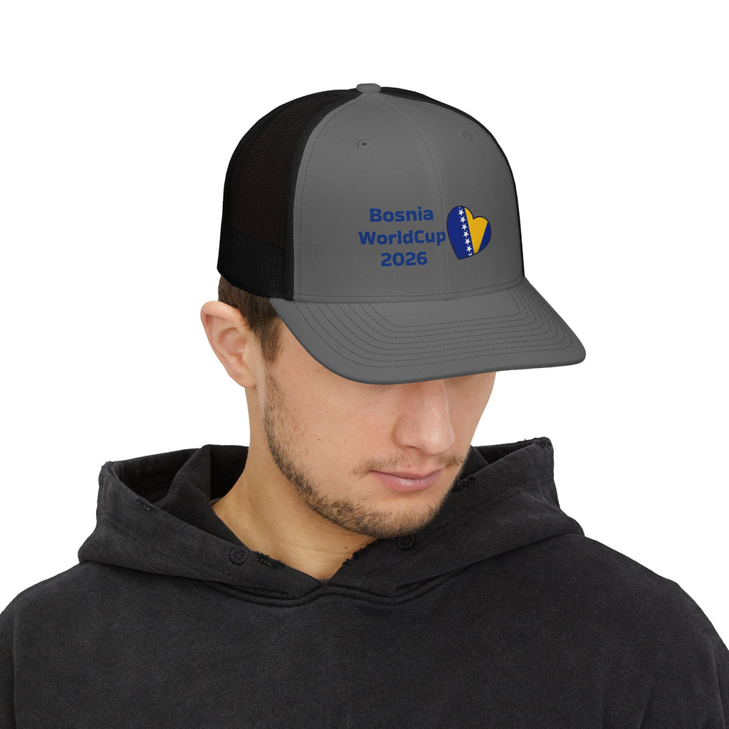 Bosnia World Cup Snapback Trucker Cap — 2026 Football Fan Mesh Hat