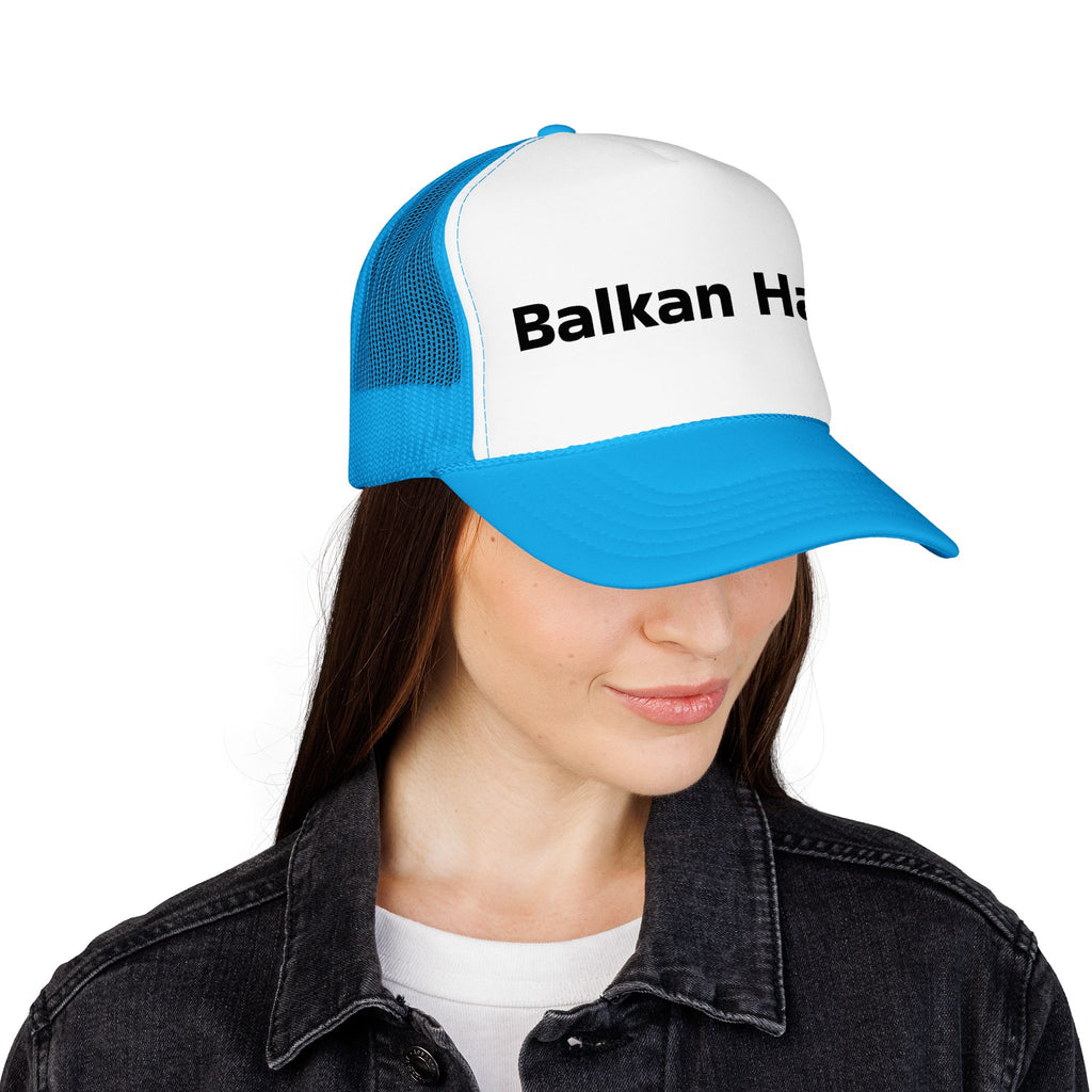 Balkan Haus Foam Trucker Hat — Mesh Back Logo Cap