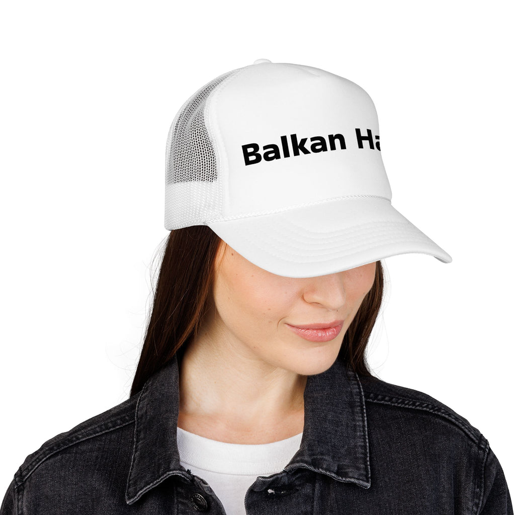 Balkan Haus Foam Trucker Hat — Mesh Back Logo Cap