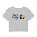 Bosnia World Cup 2026 Women's Baby Tee — Heart Flag Soccer Fan Crop Top