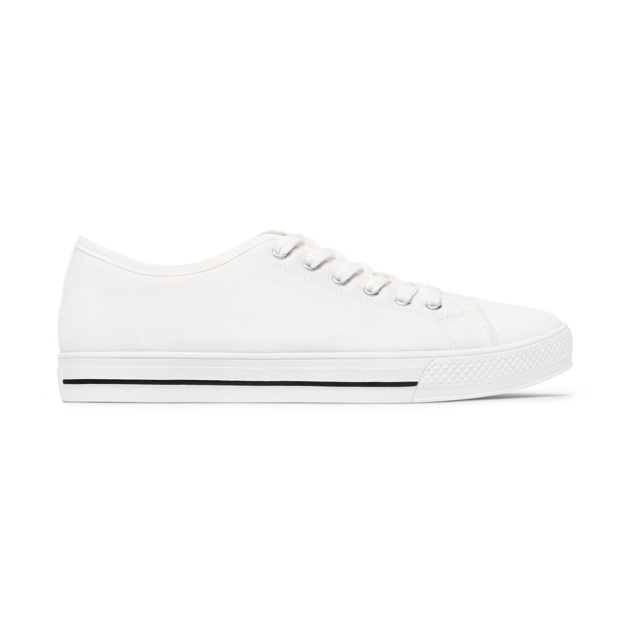 Women’s Low Top Sneakers — Classic White Canvas Casual Shoes