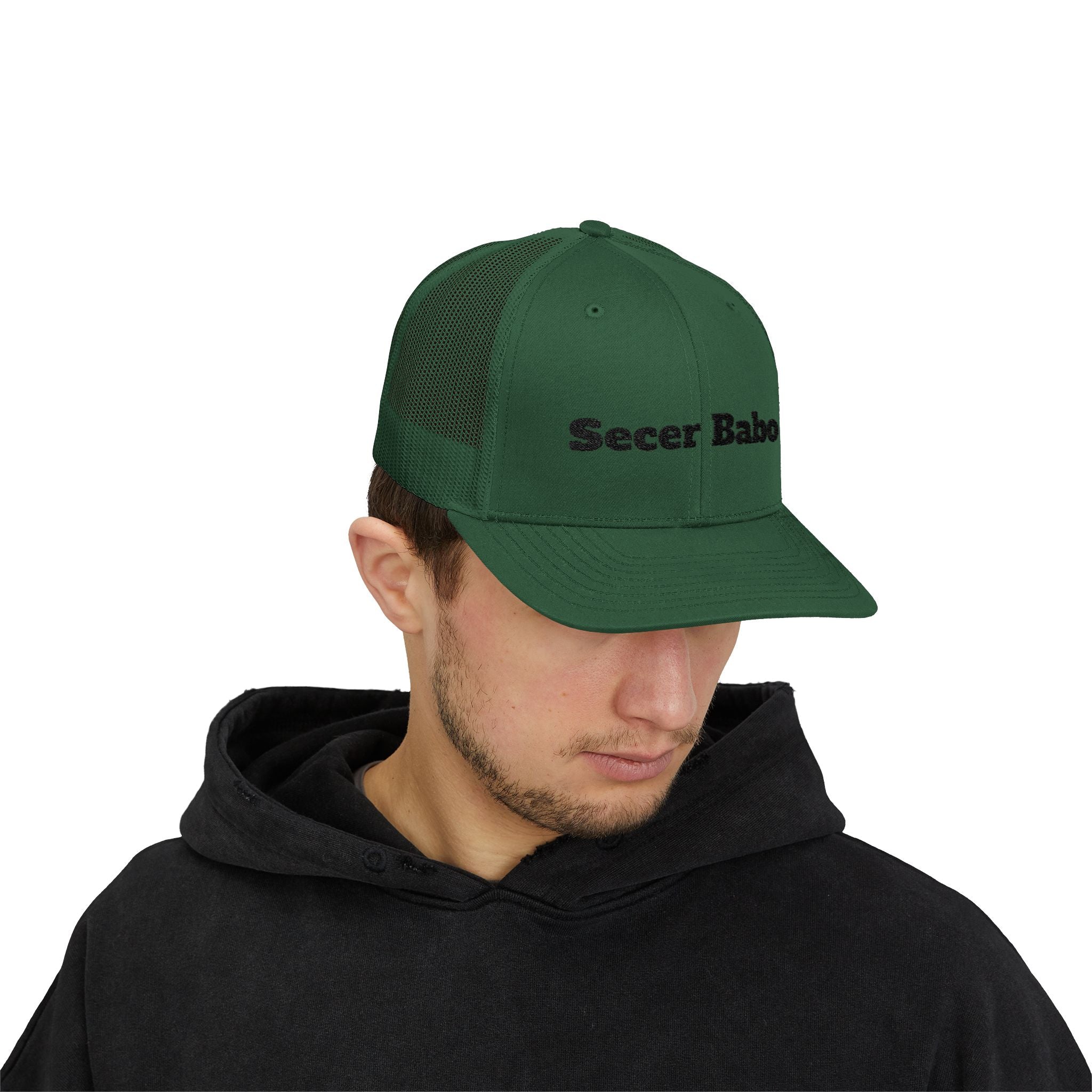 Secer Babo Trucker Cap — Embroidered Funny Phrase Snapback Hat