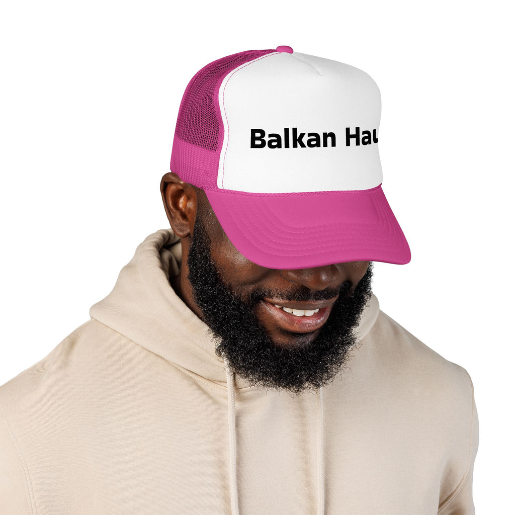 Balkan Haus Foam Trucker Hat — Mesh Back Logo Cap