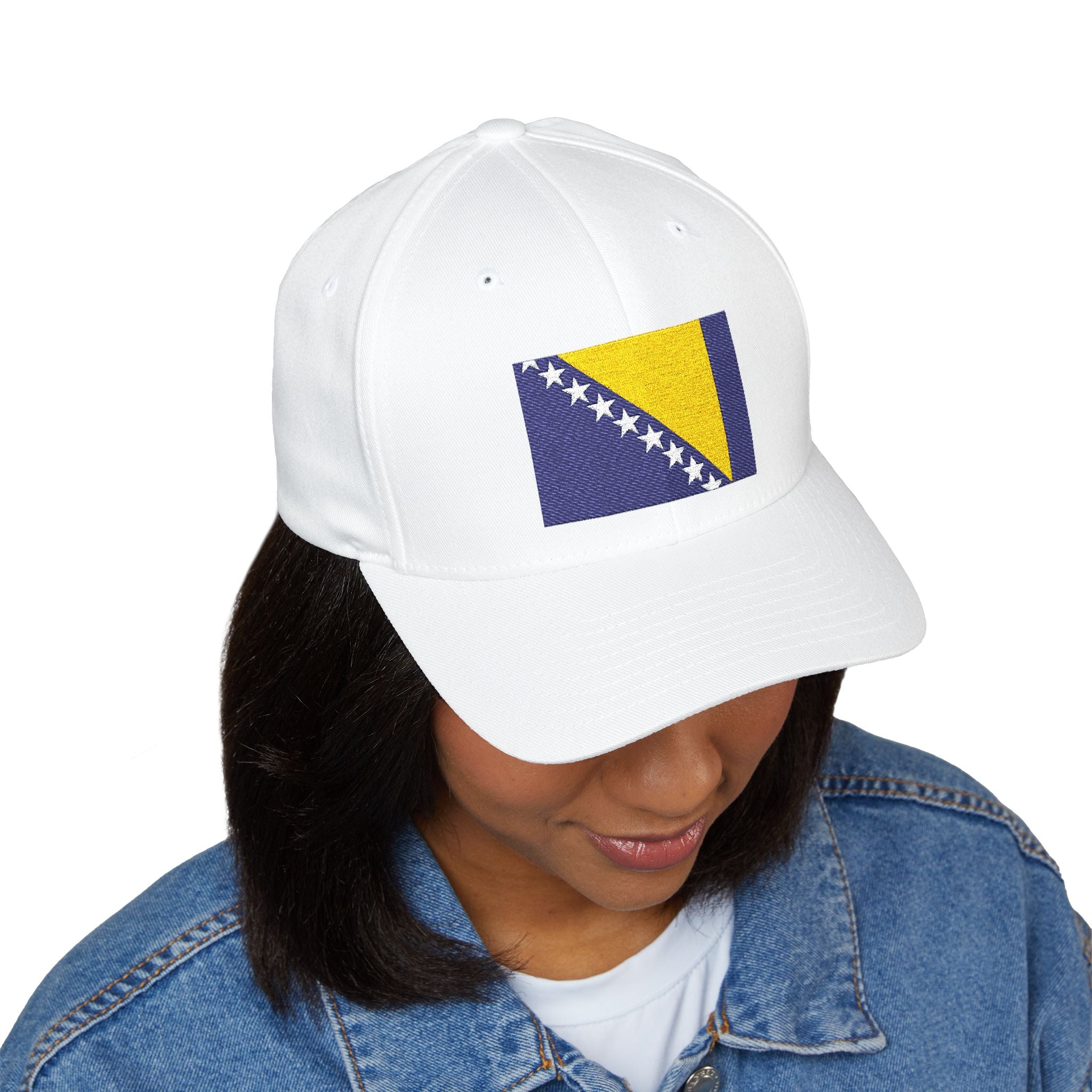 Bosnia Flag Embroidered Cap — Balkan Haus Closed‑Back Baseball Hat
