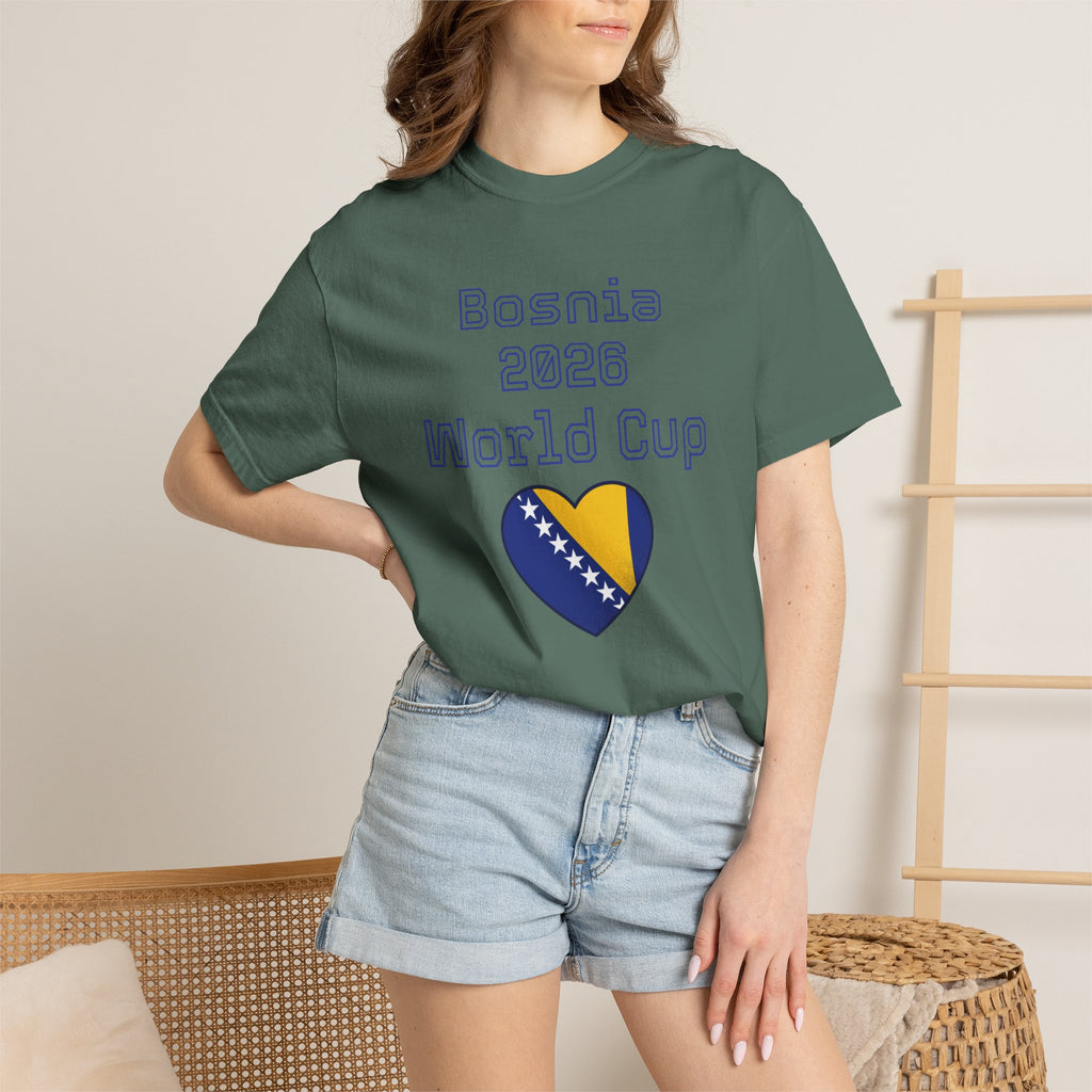 Bosnia 2026 World Cup T-Shirt — Heart Flag Soccer Fan Tee