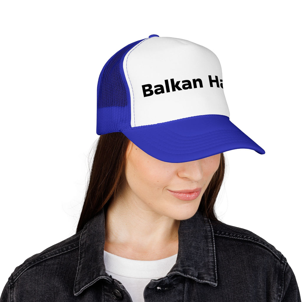 Balkan Haus Foam Trucker Hat — Mesh Back Logo Cap
