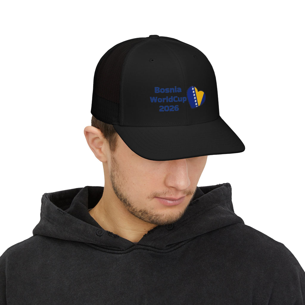 Bosnia World Cup Snapback Trucker Cap — 2026 Football Fan Mesh Hat