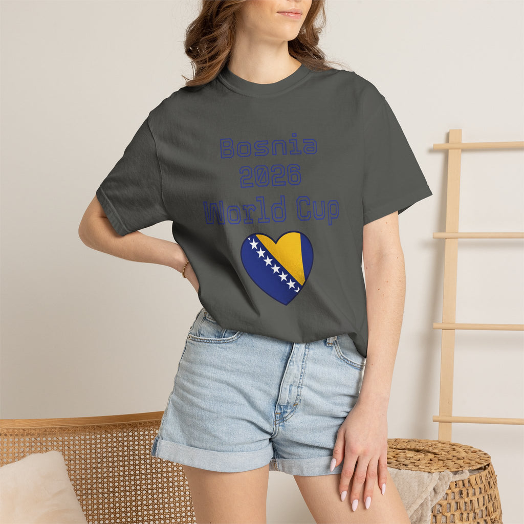 Bosnia 2026 World Cup T-Shirt — Heart Flag Soccer Fan Tee