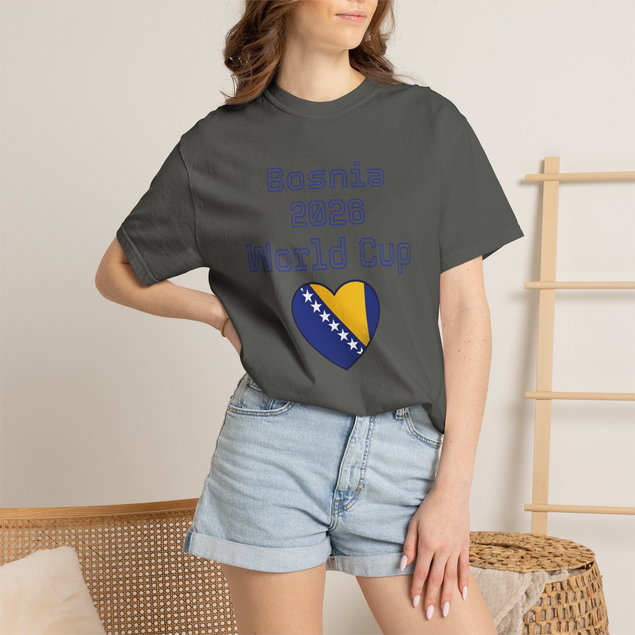 Bosnia 2026 World Cup T-Shirt — Heart Flag Soccer Fan Tee