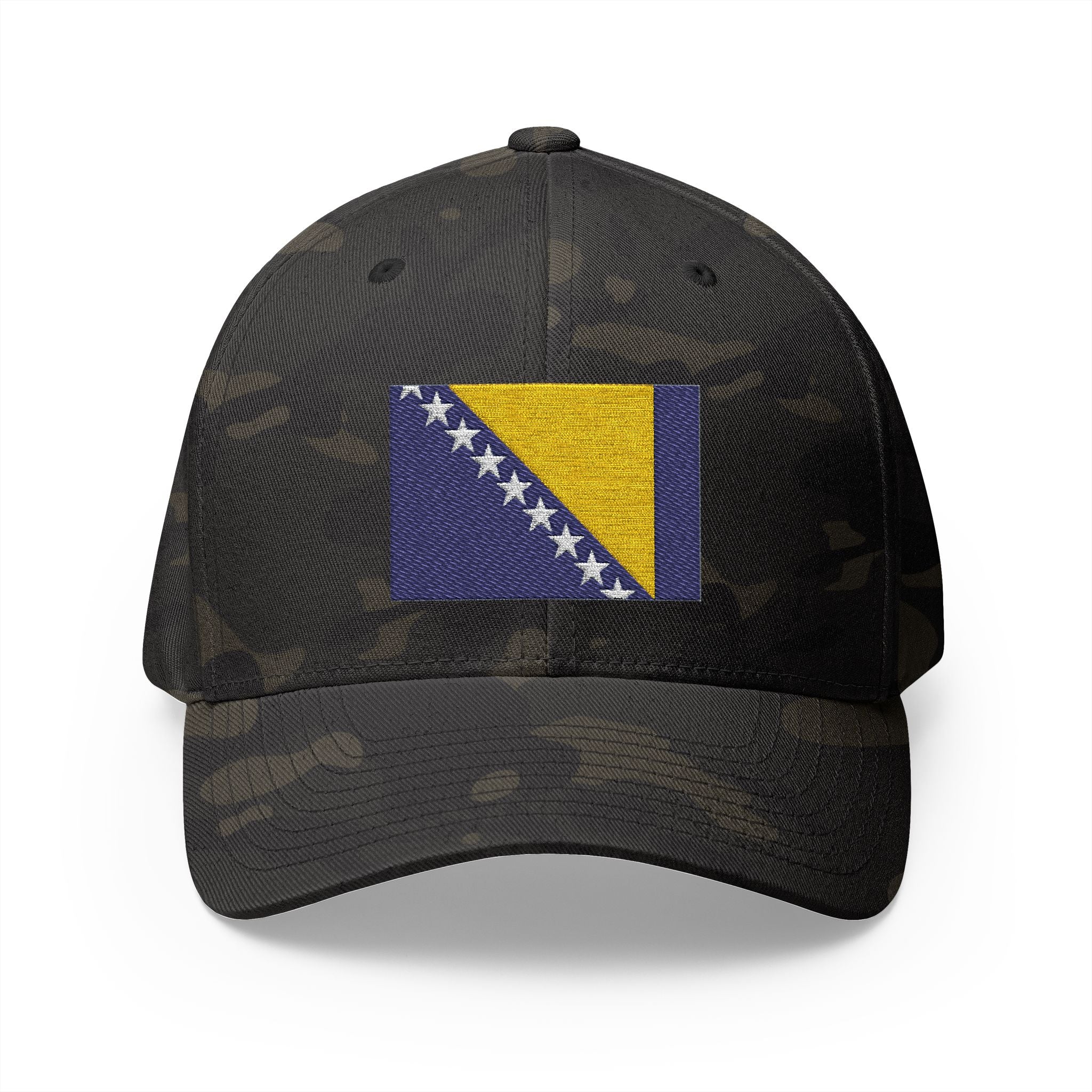 Bosnia Flag Embroidered Cap — Balkan Haus Closed‑Back Baseball Hat