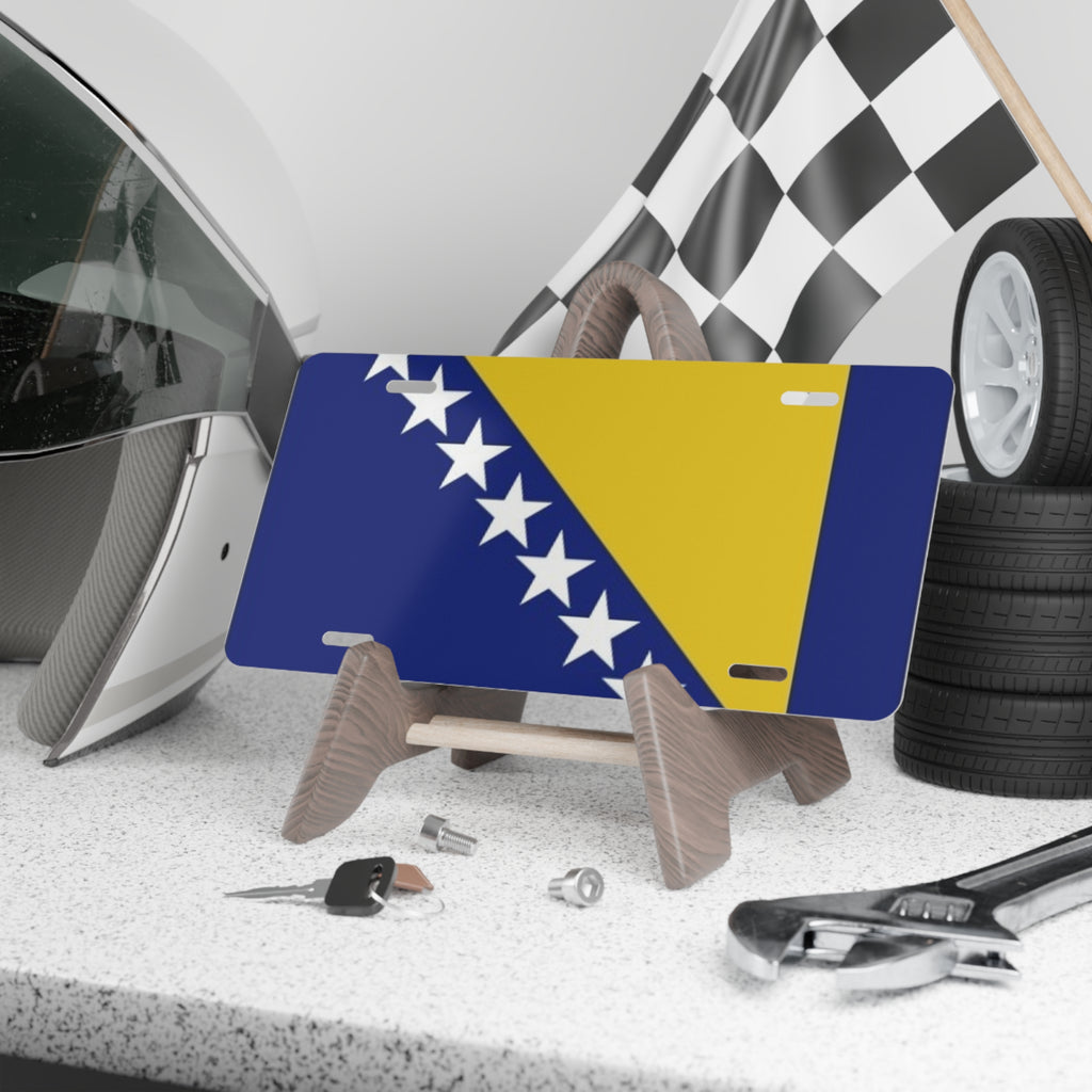 Bosnia and Herzegovina Flag Vanity License Plate – Aluminum Decorative Plate