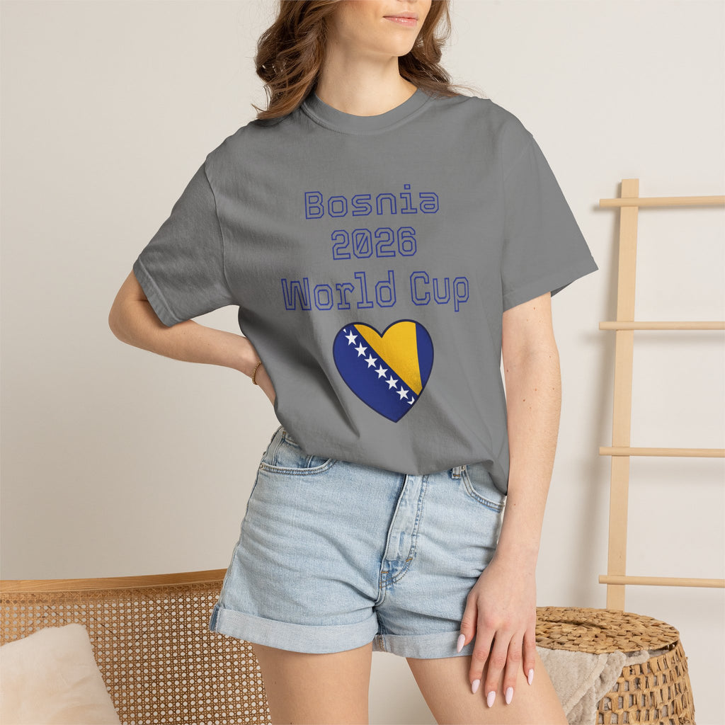 Bosnia 2026 World Cup T-Shirt — Heart Flag Soccer Fan Tee