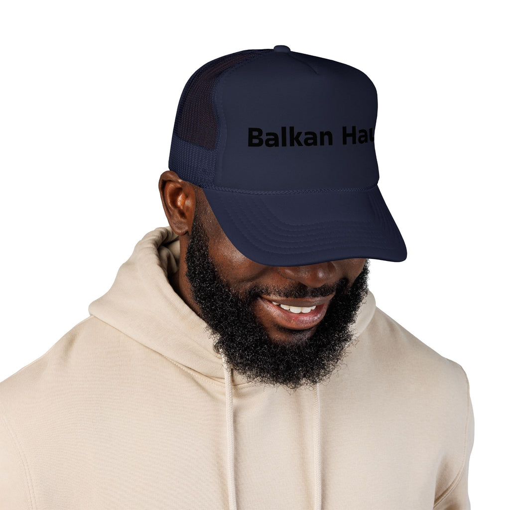 Balkan Haus Foam Trucker Hat — Mesh Back Logo Cap