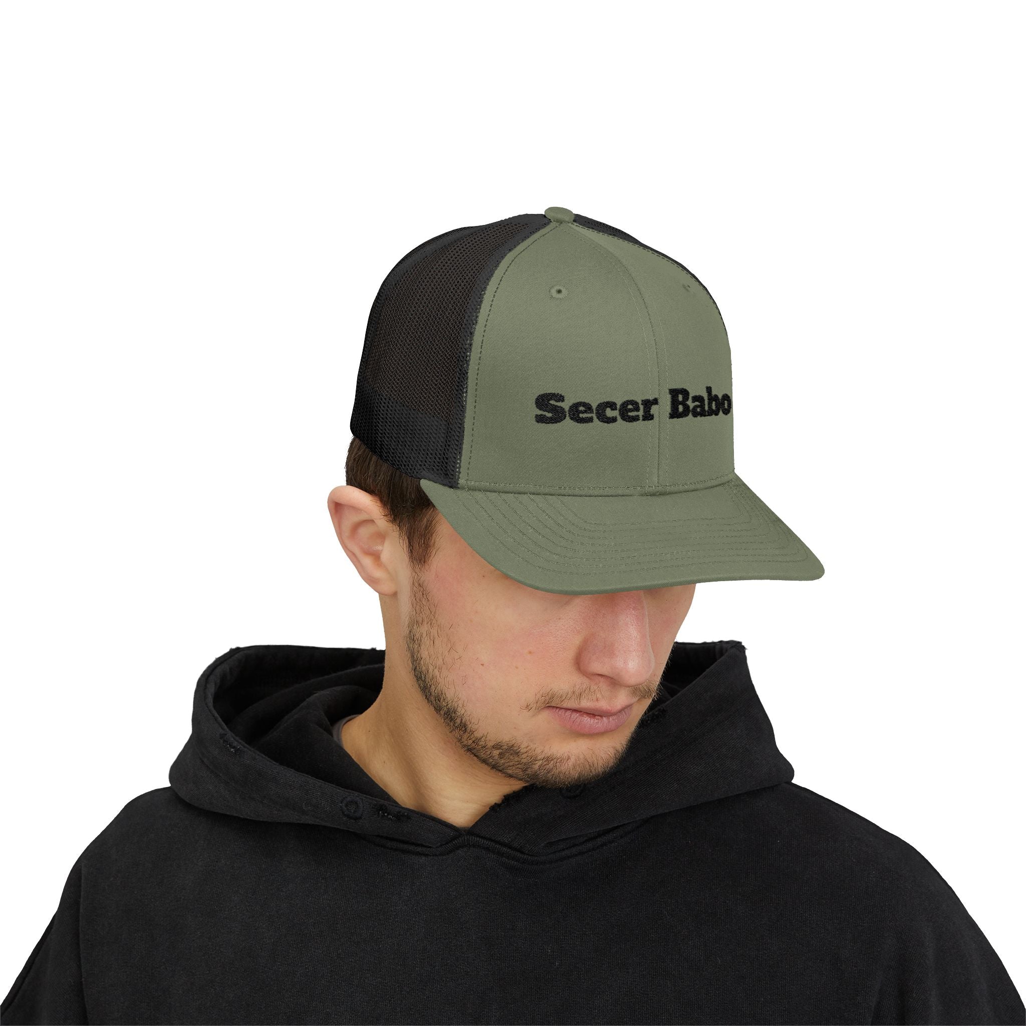 Secer Babo Trucker Cap — Embroidered Funny Phrase Snapback Hat