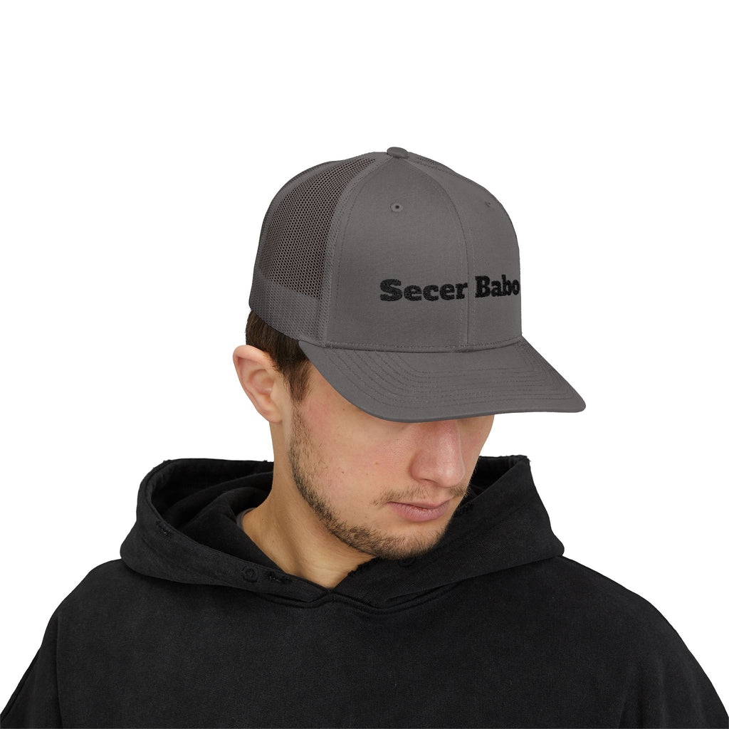 Secer Babo Trucker Cap — Embroidered Funny Phrase Snapback Hat