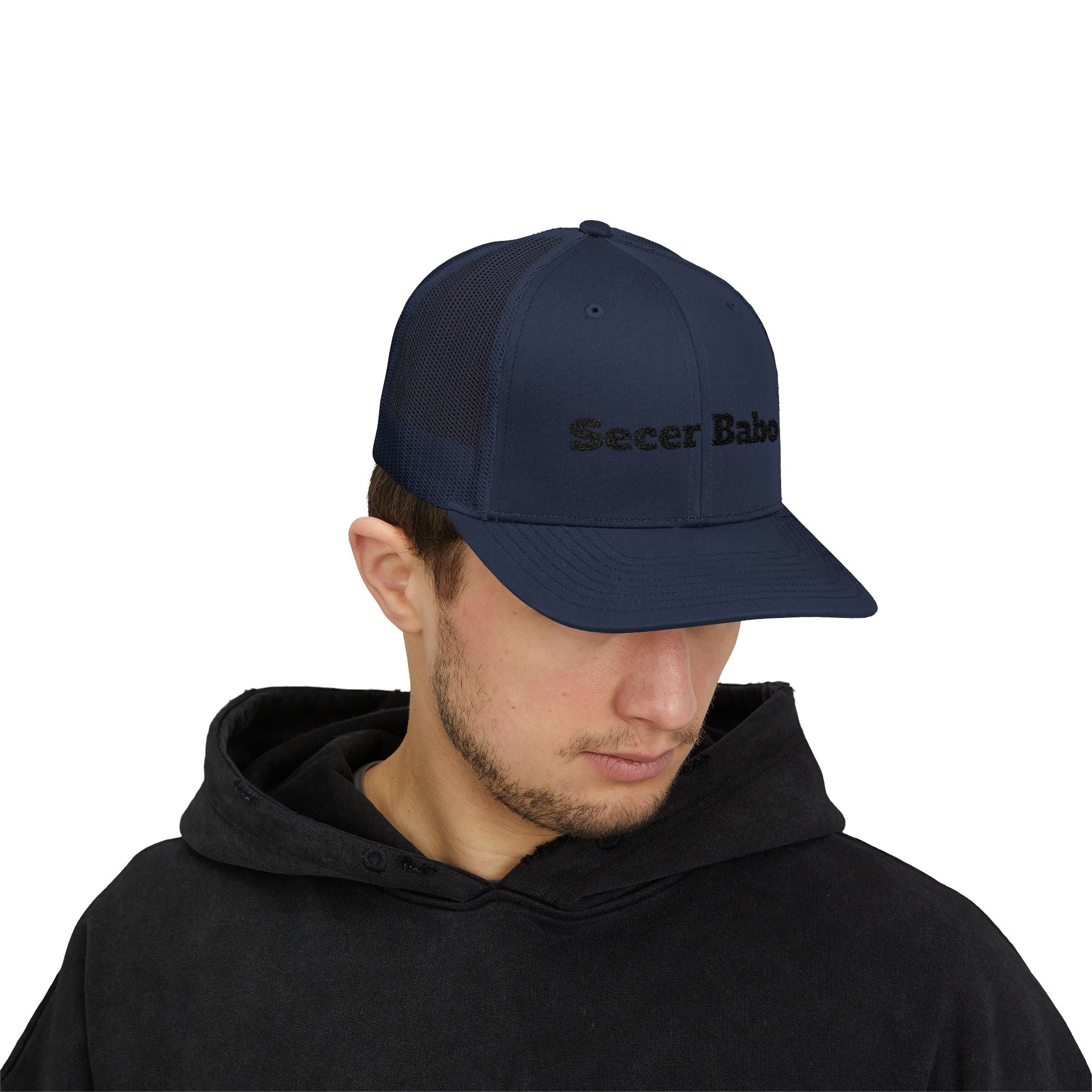 Secer Babo Trucker Cap — Embroidered Funny Phrase Snapback Hat