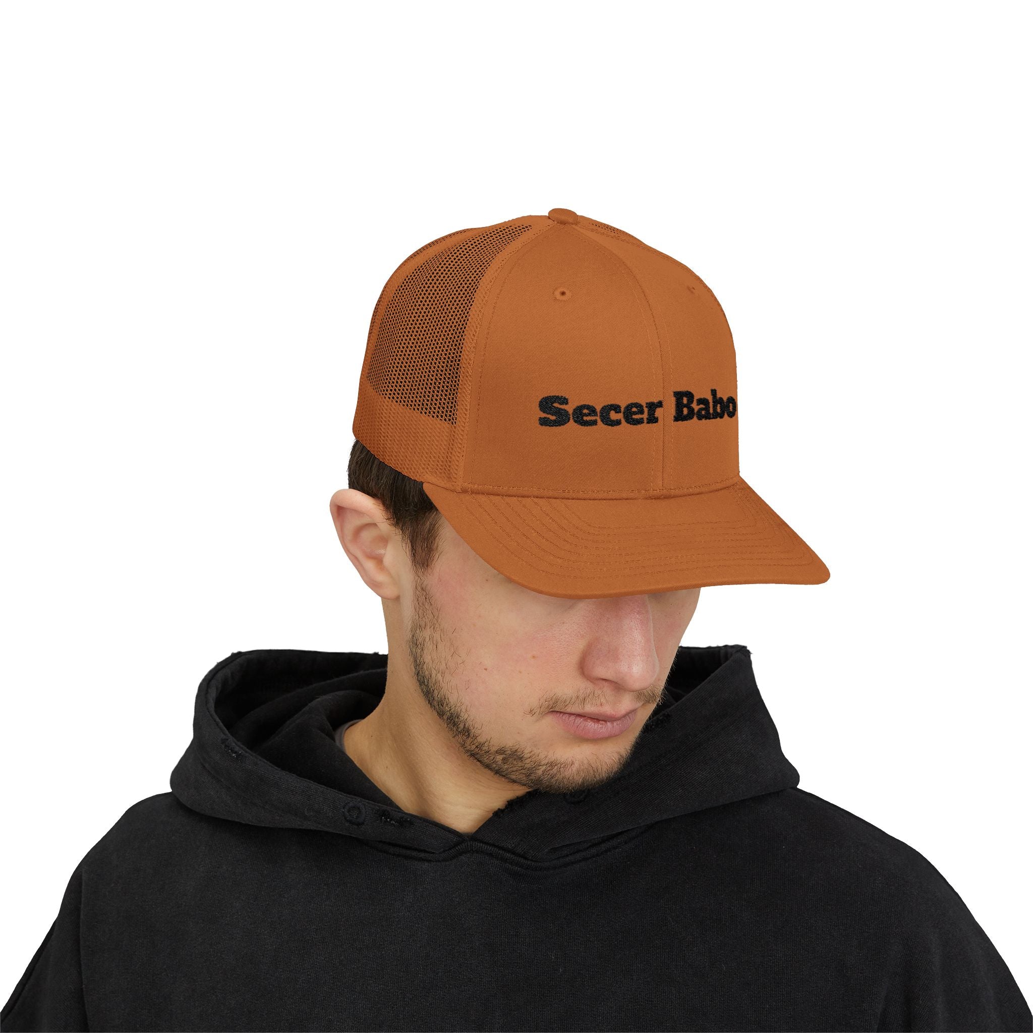 Secer Babo Trucker Cap — Embroidered Funny Phrase Snapback Hat
