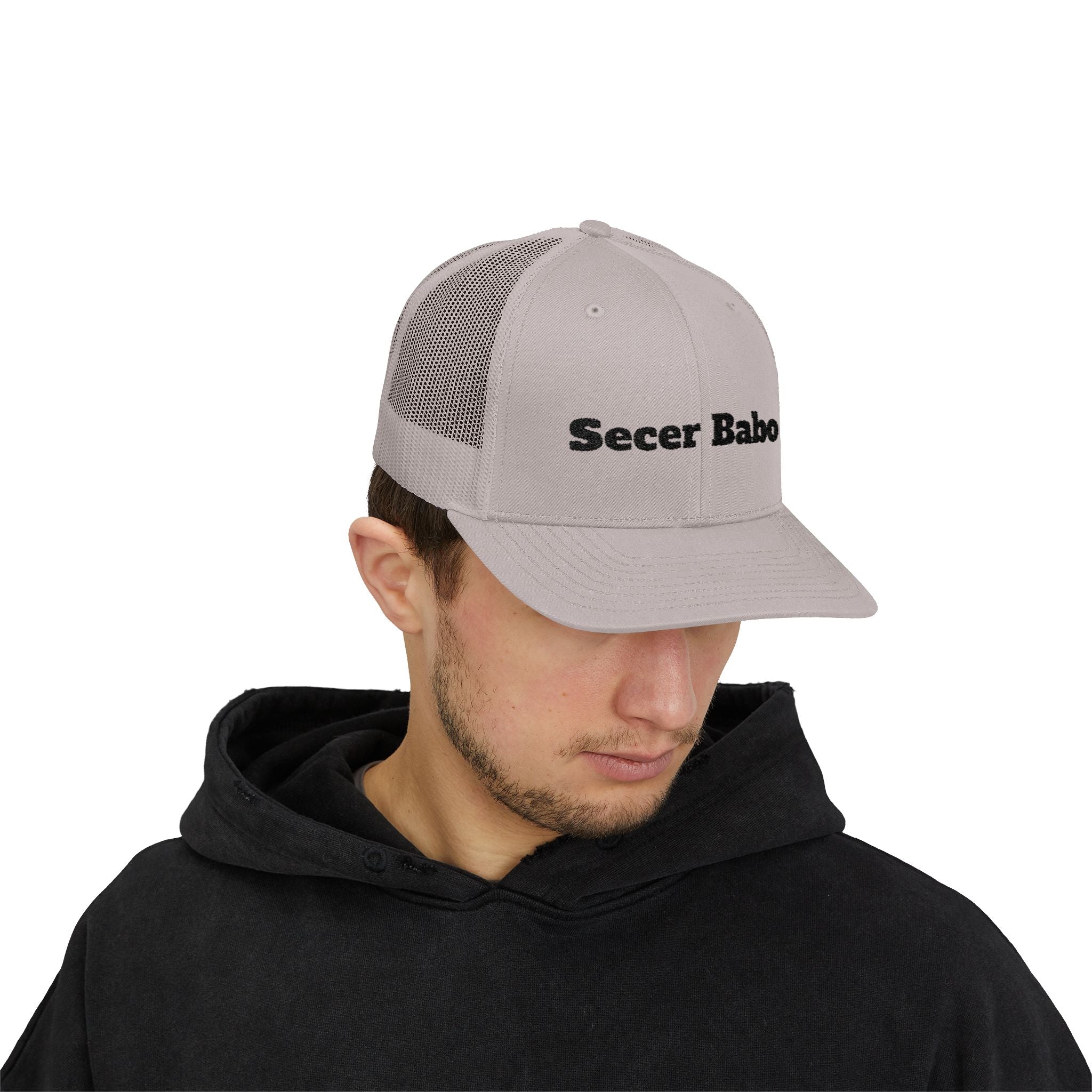 Secer Babo Trucker Cap — Embroidered Funny Phrase Snapback Hat