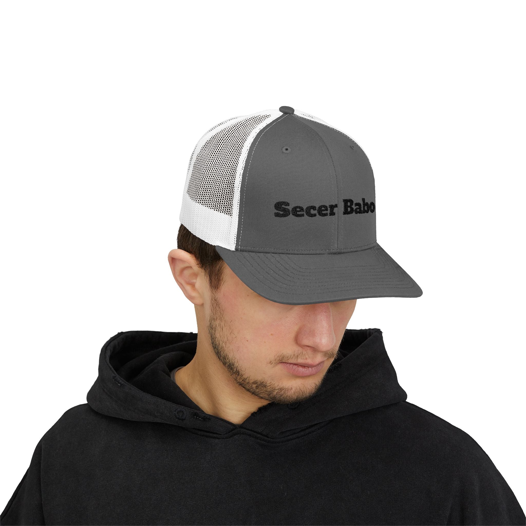 Secer Babo Trucker Cap — Embroidered Funny Phrase Snapback Hat