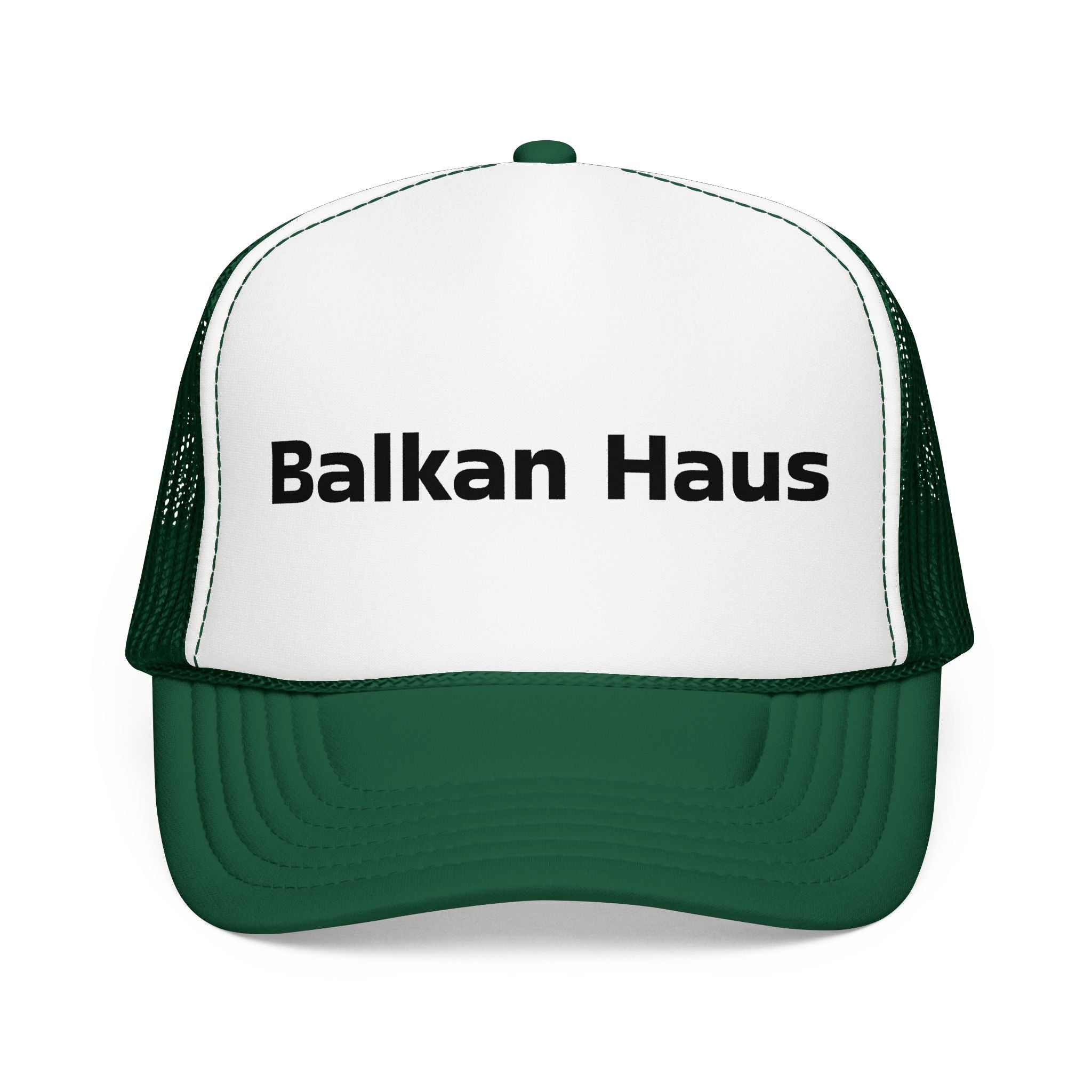 Balkan Haus Foam Trucker Hat — Mesh Back Logo Cap