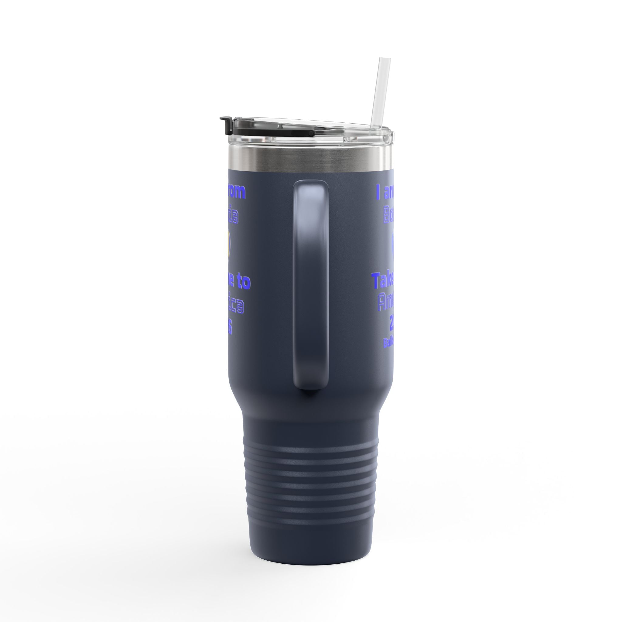 Bosnia World Cup 40oz Insulated Travel Mug - Soccer Fan Tumbler