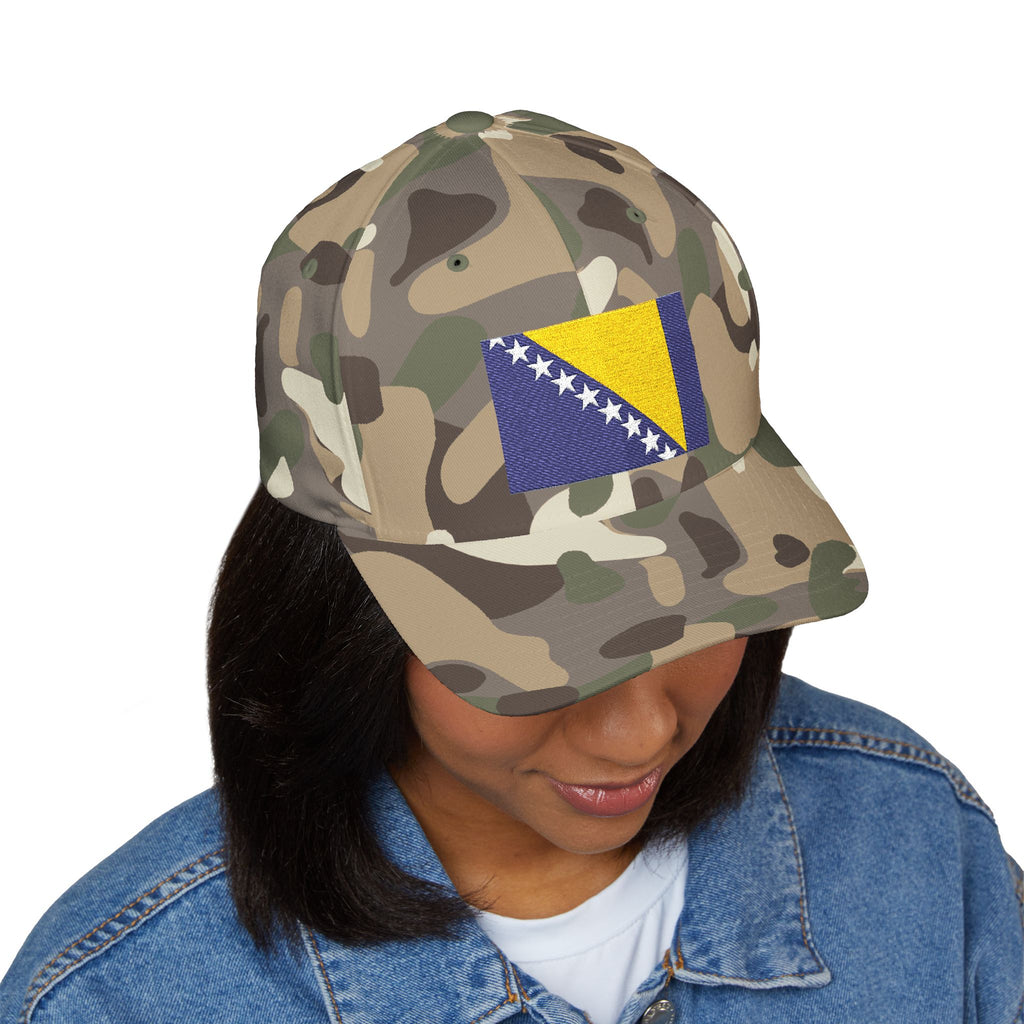 Bosnia Flag Embroidered Cap — Balkan Haus Closed‑Back Baseball Hat