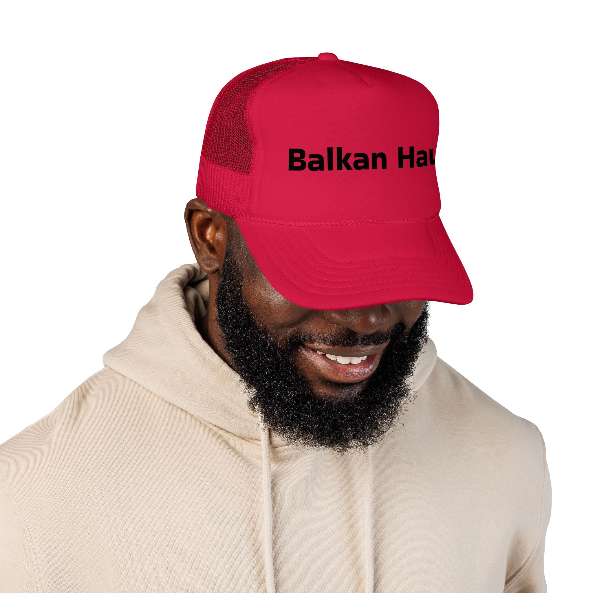 Balkan Haus Foam Trucker Hat — Mesh Back Logo Cap