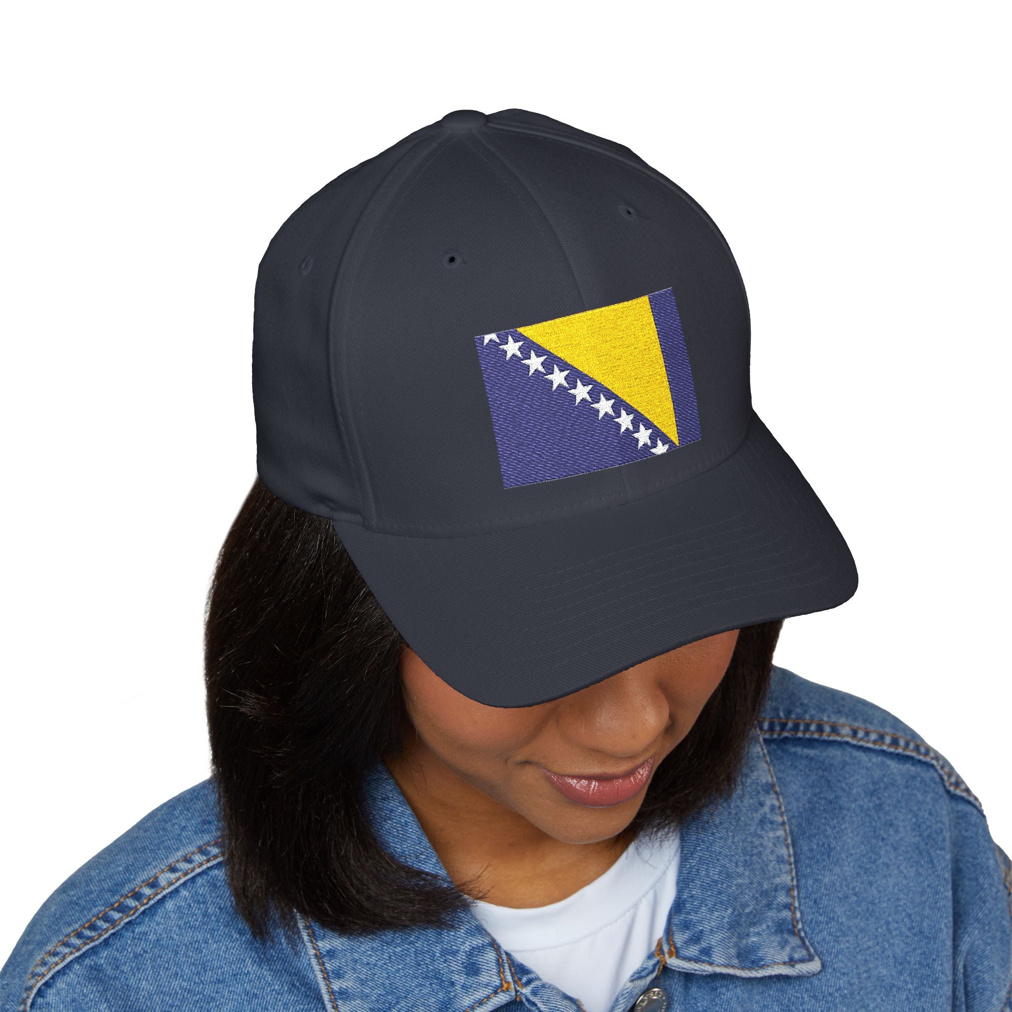 Bosnia Flag Embroidered Cap — Balkan Haus Closed‑Back Baseball Hat
