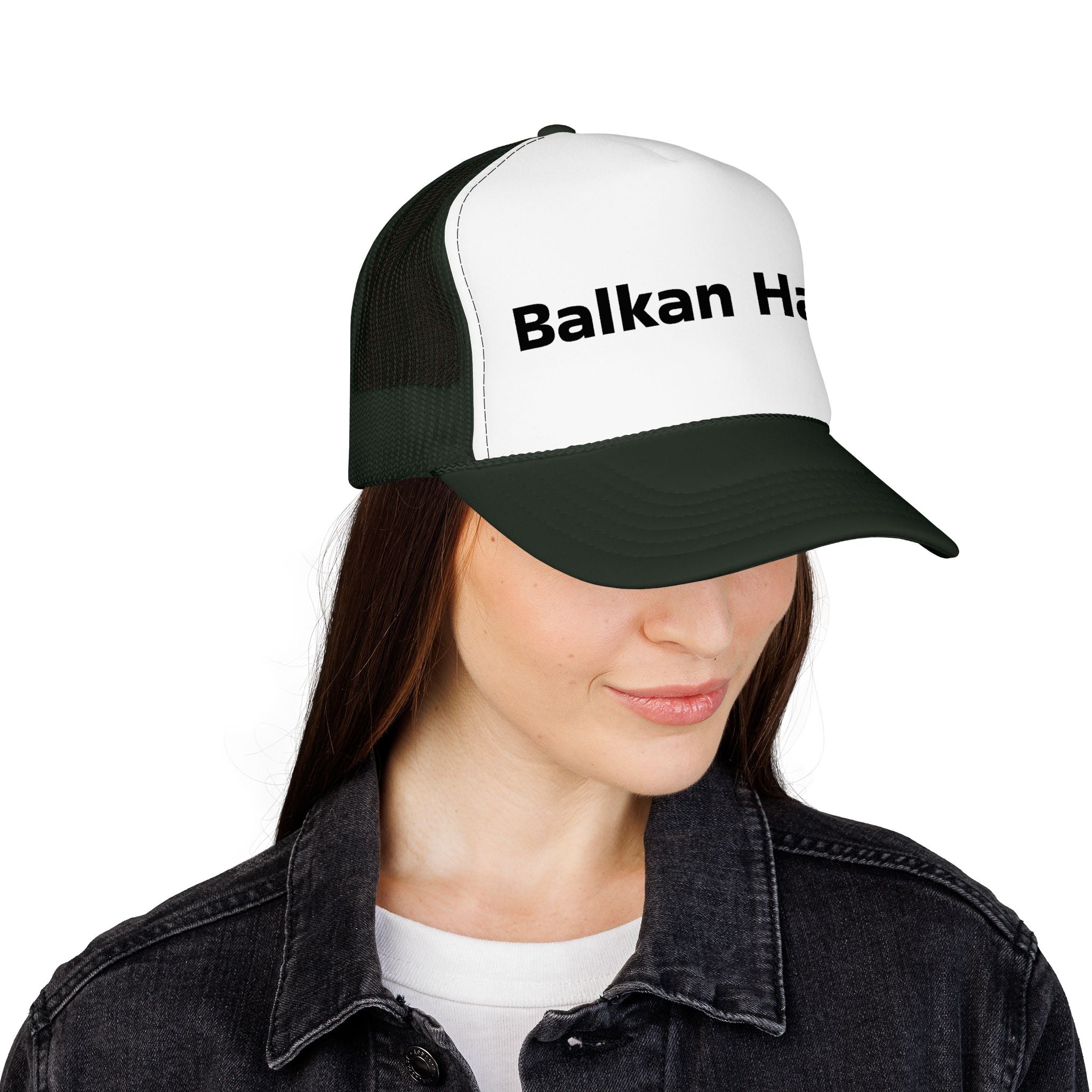 Balkan Haus Foam Trucker Hat — Mesh Back Logo Cap