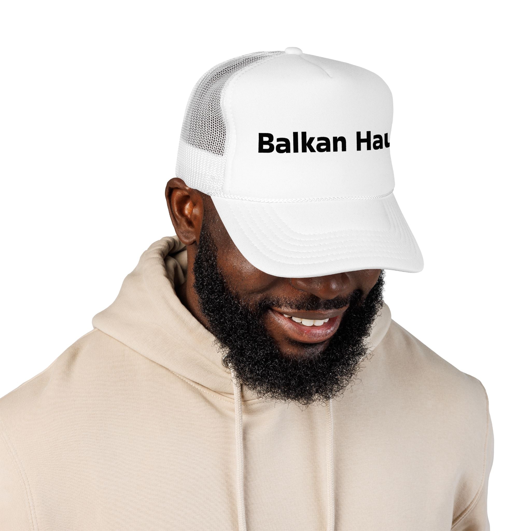 Balkan Haus Foam Trucker Hat — Mesh Back Logo Cap