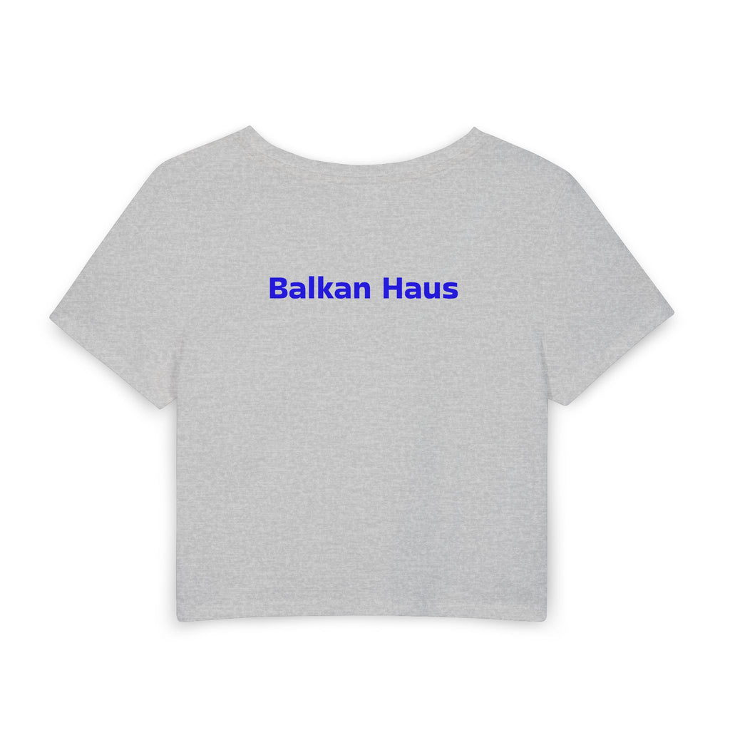 Bosnia World Cup 2026 Women's Baby Tee — Heart Flag Soccer Fan Crop Top