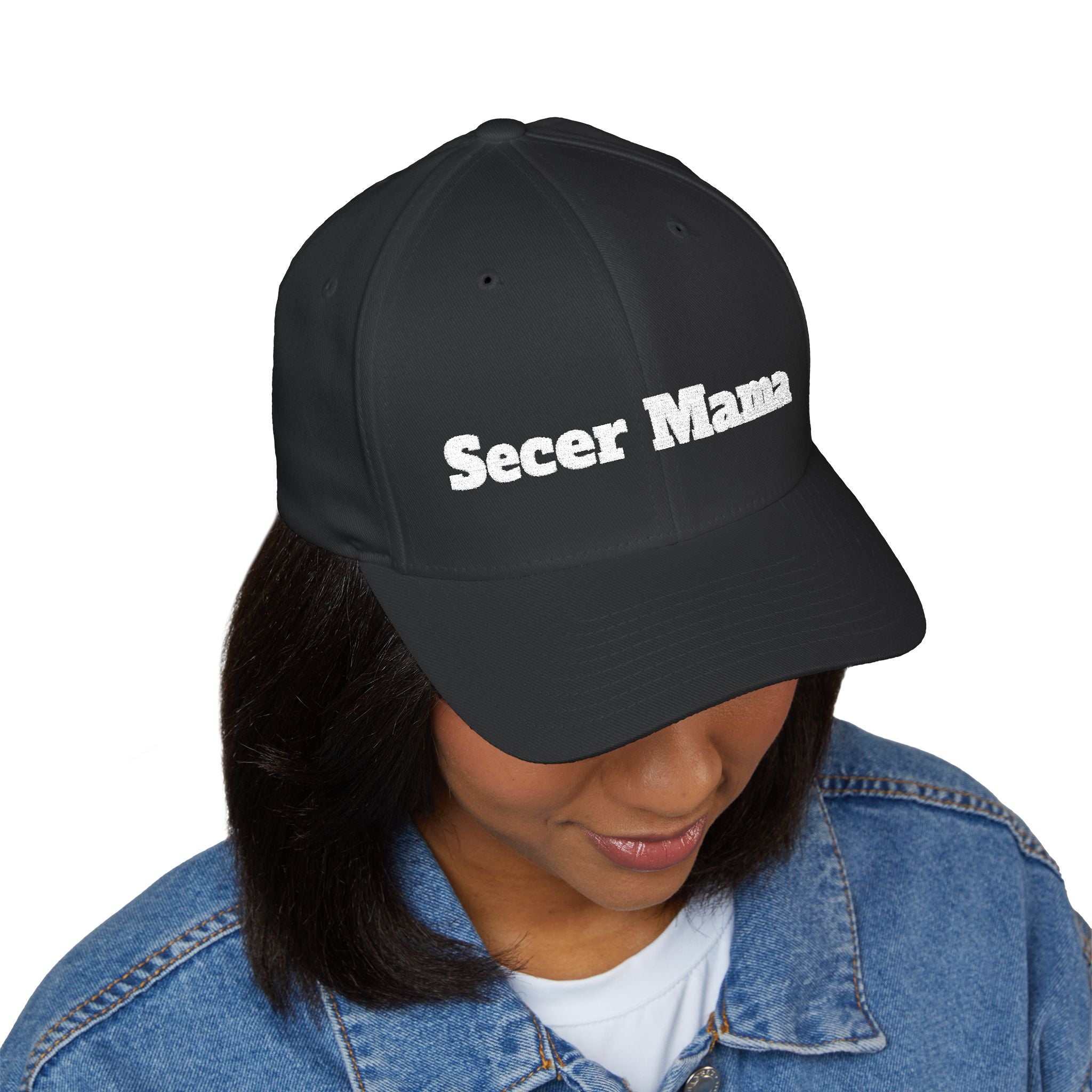 Embroidered "Secer Mama" Closed-Back Cap — Balkan Haus Mom Hat