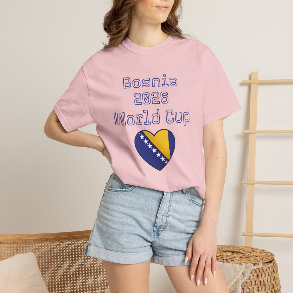 Bosnia 2026 World Cup T-Shirt — Heart Flag Soccer Fan Tee