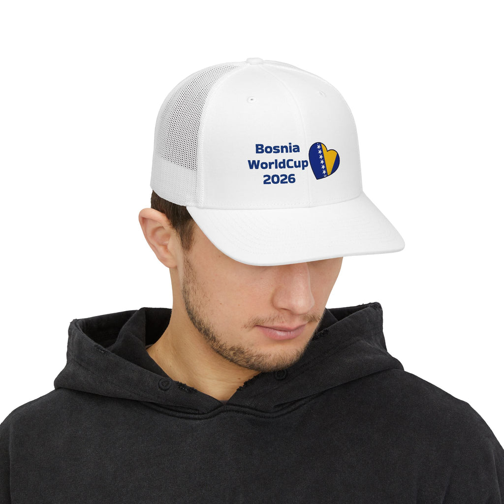 Bosnia World Cup Snapback Trucker Cap — 2026 Football Fan Mesh Hat