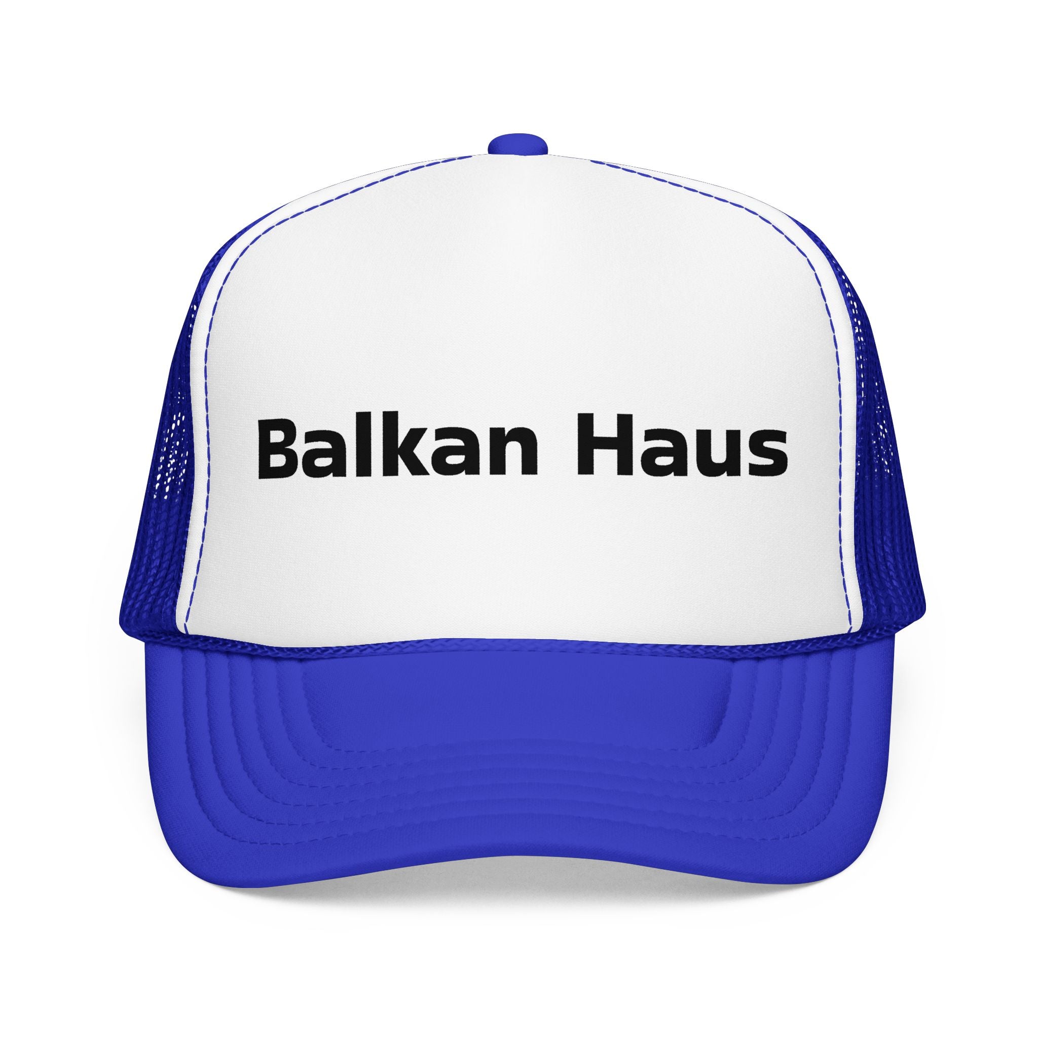 Balkan Haus Foam Trucker Hat — Mesh Back Logo Cap