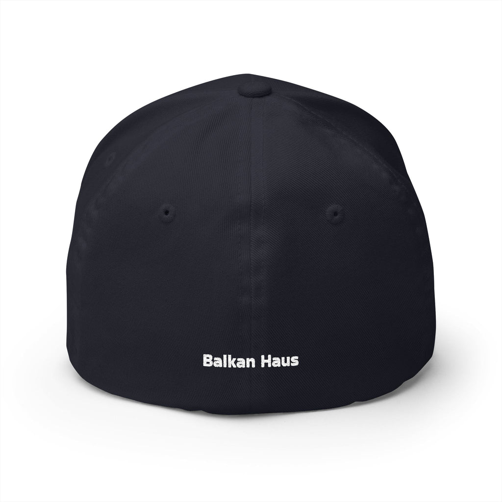 Balkan Haus Embroidered Cap — Minimal White Structured Hat