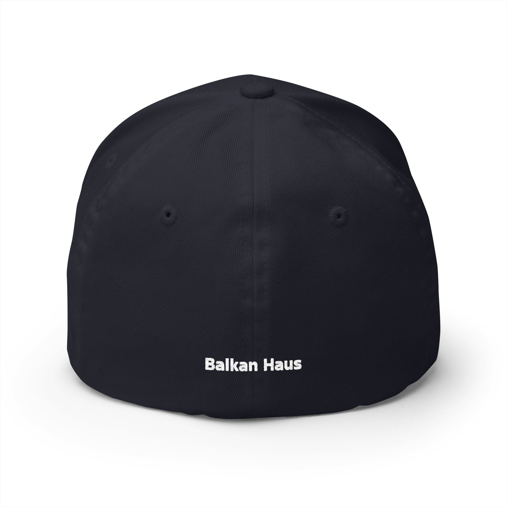 Balkan Haus Embroidered Cap — Minimal White Structured Hat
