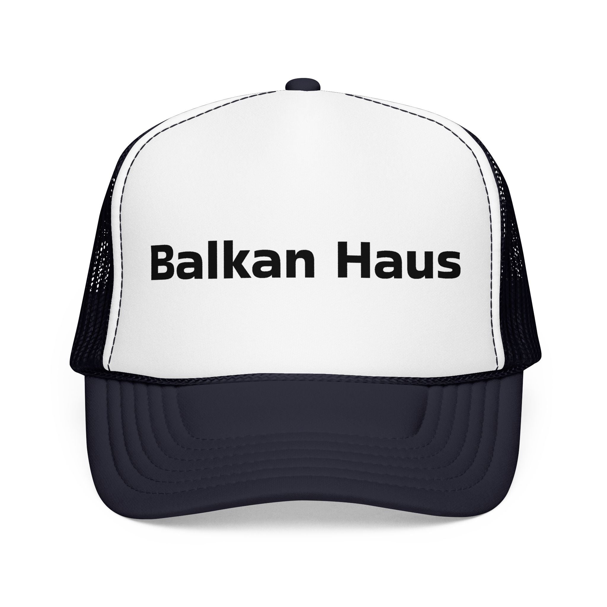 Balkan Haus Foam Trucker Hat — Mesh Back Logo Cap