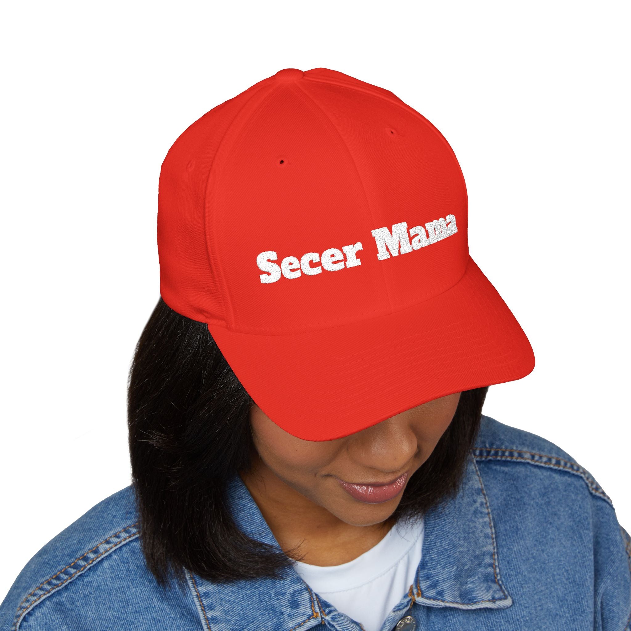 Embroidered "Secer Mama" Closed-Back Cap — Balkan Haus Mom Hat