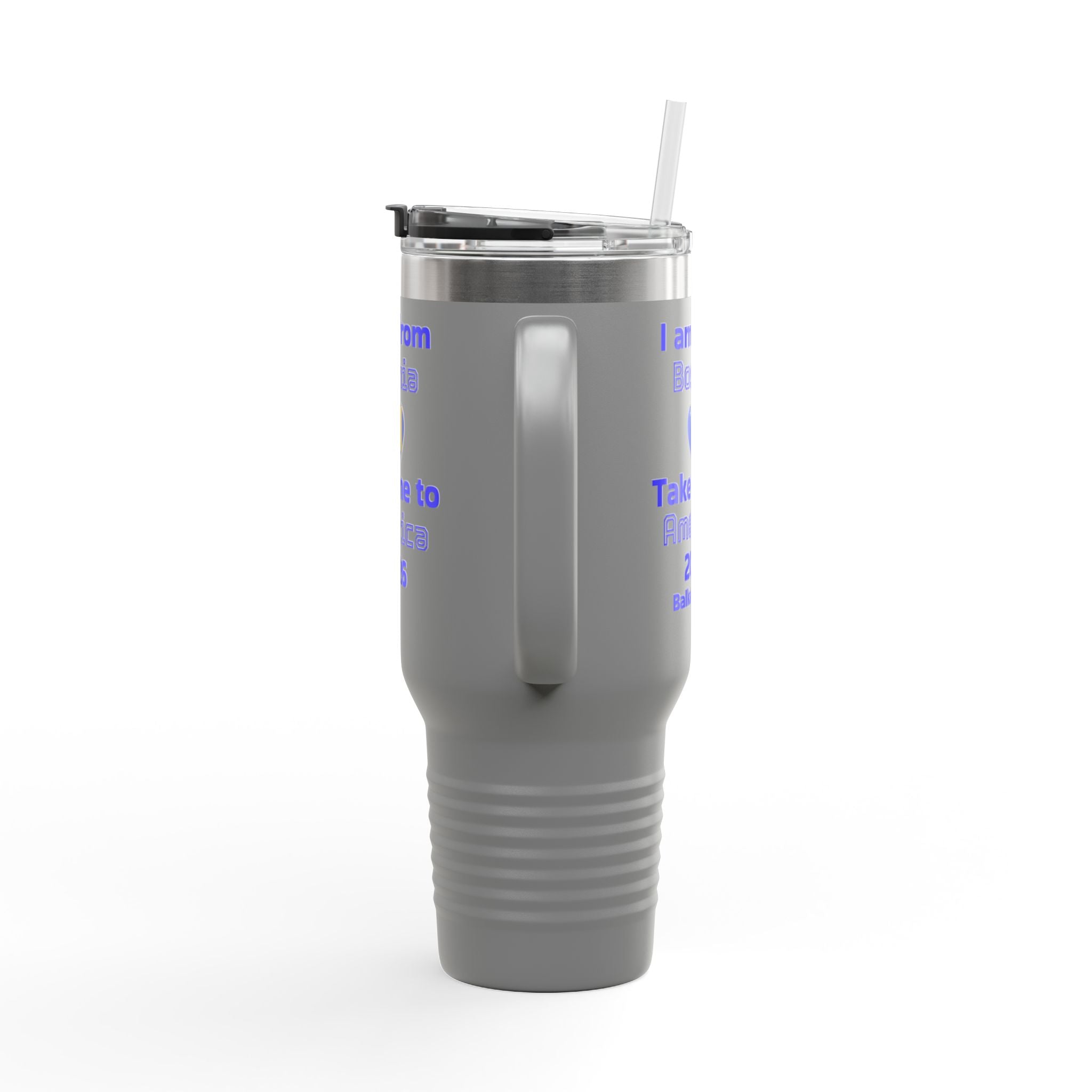 Bosnia World Cup 40oz Insulated Travel Mug - Soccer Fan Tumbler