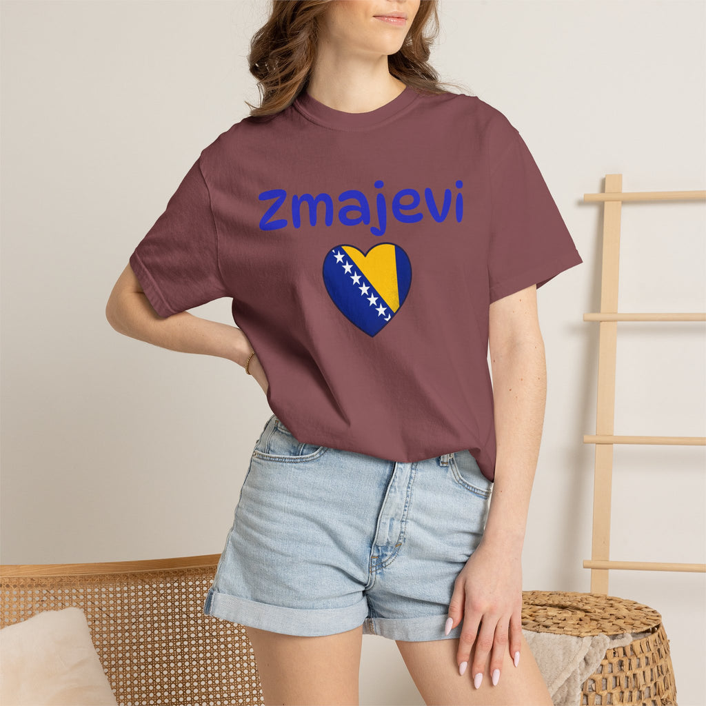 Zmajevi Heart T-Shirt – Bosnian Flag Pride Tee (Balkan Haus)