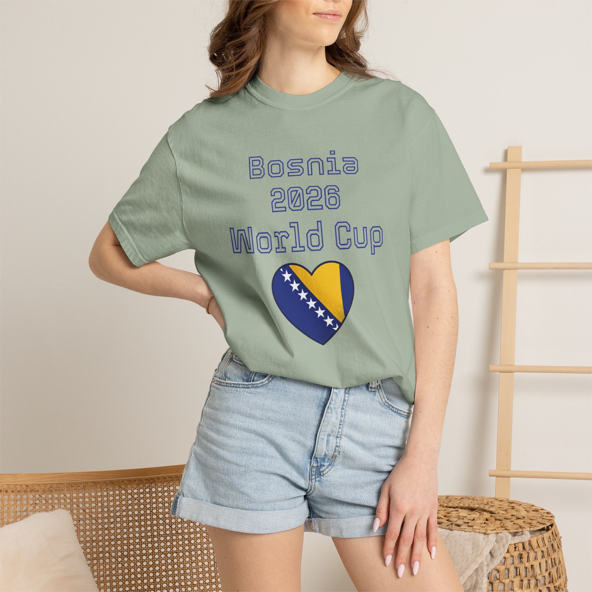 Bosnia 2026 World Cup T-Shirt — Heart Flag Soccer Fan Tee