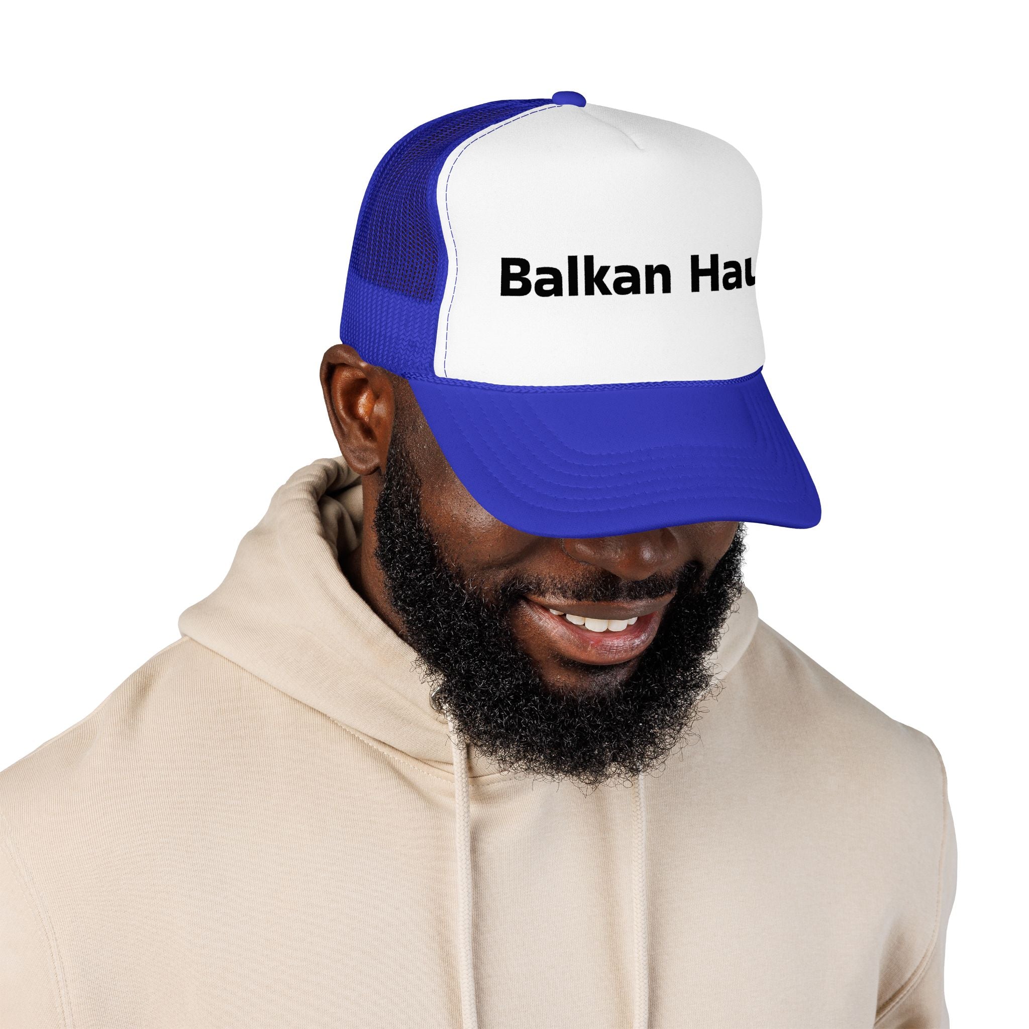 Balkan Haus Foam Trucker Hat — Mesh Back Logo Cap