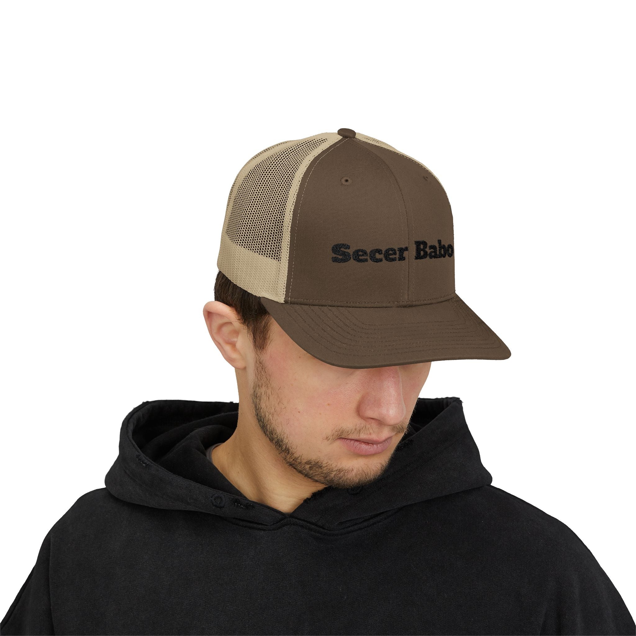 Secer Babo Trucker Cap — Embroidered Funny Phrase Snapback Hat