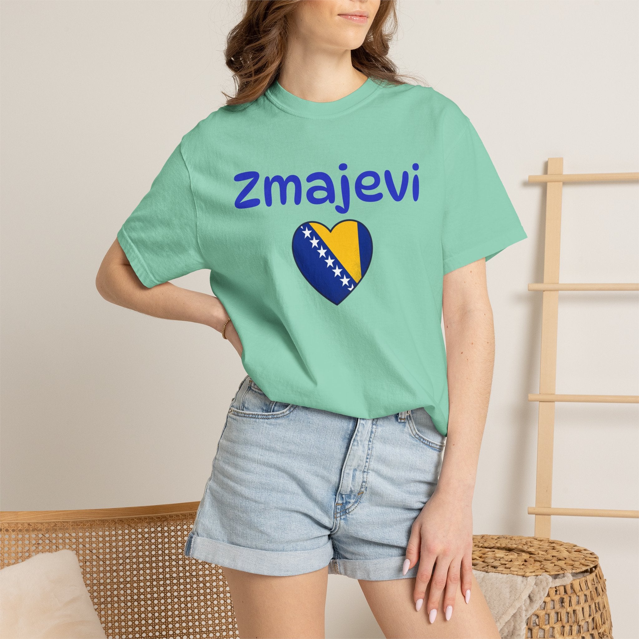 Zmajevi Heart T-Shirt – Bosnian Flag Pride Tee (Balkan Haus)
